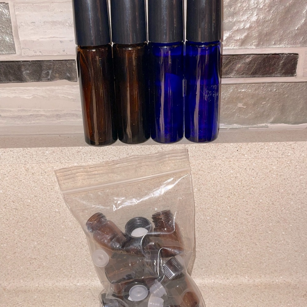 Essential oil rollerballs and small vials